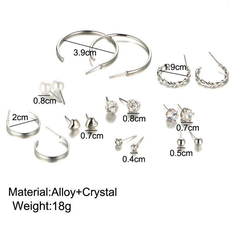 Bộ 9 đôi bông tai thời trang nhiều mẫu mã lựa chọn cho nữ