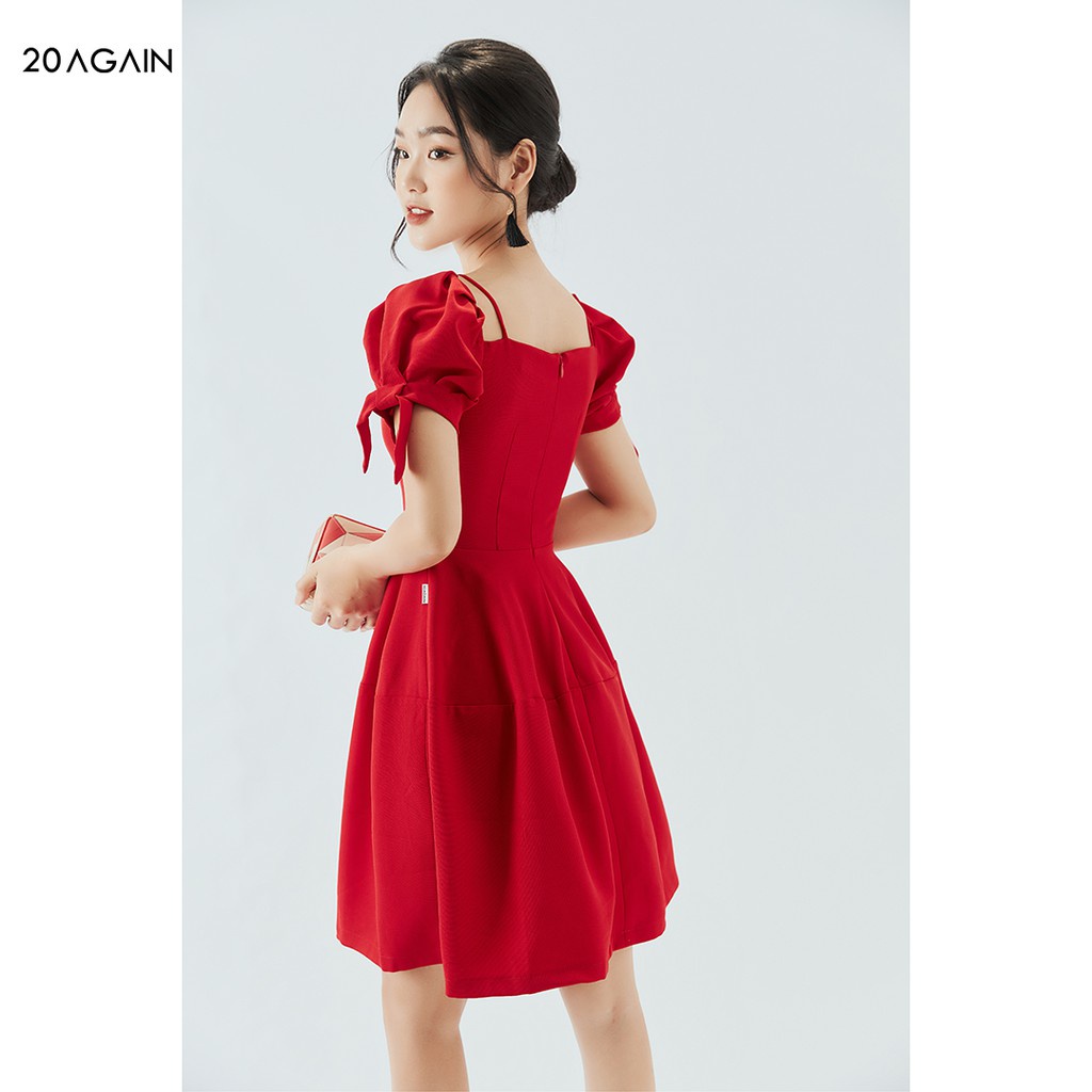 Váy xòe tay bồng 20AGAIN, thiết kế cổ vuông trẻ trung, chất liệu cao cấp DEA1685 | BigBuy360 - bigbuy360.vn