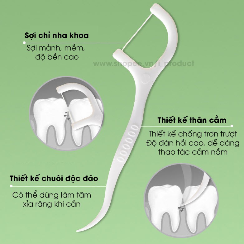 [Mã COSDAY - 50k đơn 250k] Chỉ nha khoa Hachico được đóng trong hộp nhỏ gọn bao gồm 50 cây tăm chỉ nha khoa