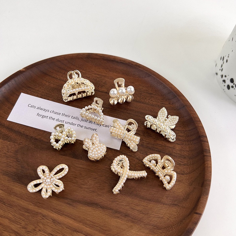 Kẹp Tóc Kim Loại Đính Ngọc Trai Nhân Tạo Thời Trang