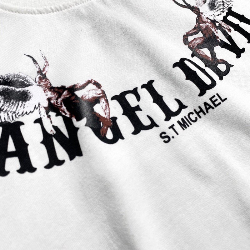 ÁO THUN TAY LỠ ANGEL DEVIL , ÁO THUN COTTON NAM NƯ UNISEX, ( hình chụp thật )