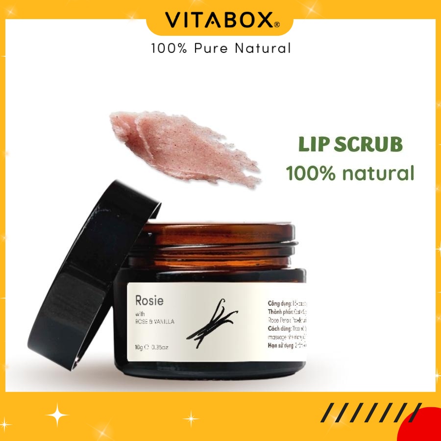 Tẩy da chết môi thiên nhiên VITABOX Lip Scrub - giảm thâm, dưỡng môi mềm mịn hồng hào, thúc đẩy sản sinh tế bào mới