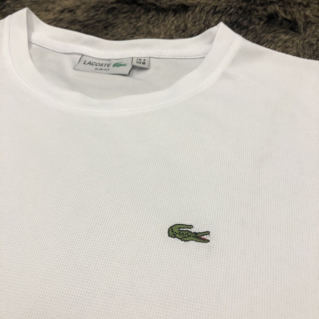 Áo thun cá sấu cao cấp cổ tròn trắng đen dành cho Nam (Hàng xuất khẩu)