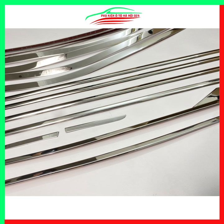 Bộ nẹp viền chân kính cong kính Avanza 2022-2023 Inox sáng bóng chuẩn form xe
