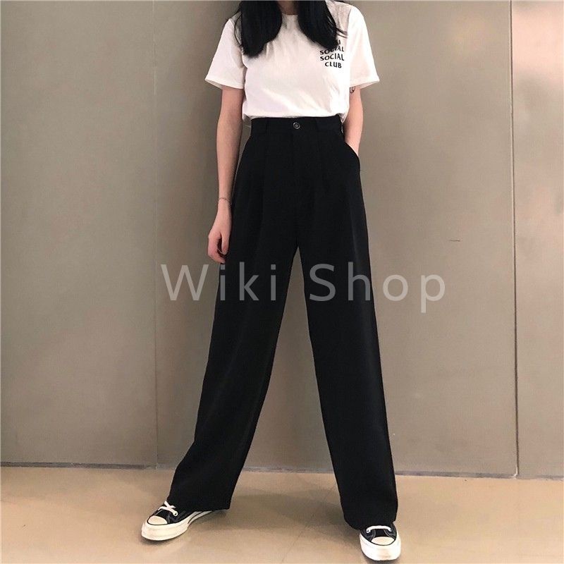 Quần cul vải dáng dài cạp khóa cúc