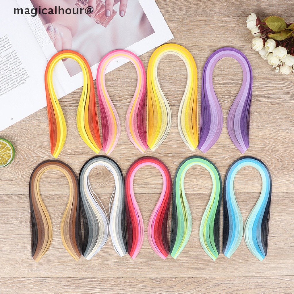Magicalhour 100Pcs/set Paper Quilling Strips Set 3mm 39cm Paper For Craft DIY Quilling Tool new