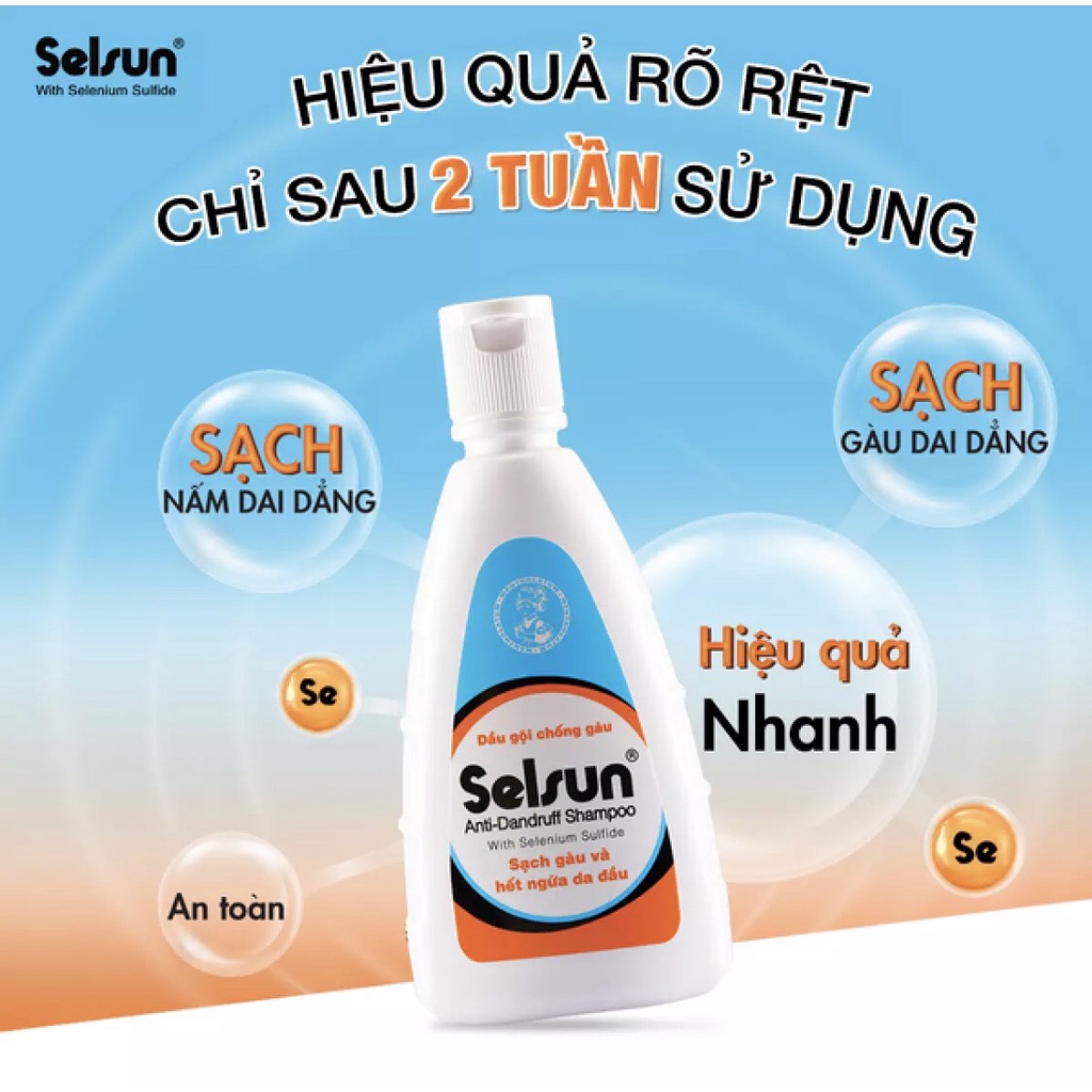 Dầu gội chống gầu SELSUN Anti-Dandruff shampoo chai 50ml - 100ml