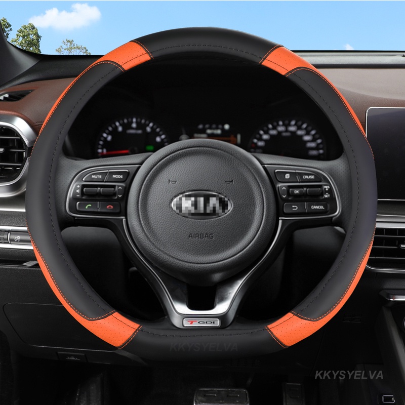 Tấm Da PU Bọc Vô Lăng Xe Hơi Kia Picanto Sorento Forte Cerato Rio Soul K2 K3