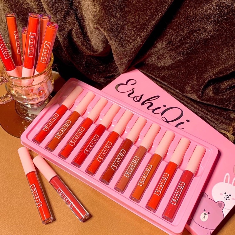 Set 10 Son Kem Lì ERSHIQI Cute Siêu Hot