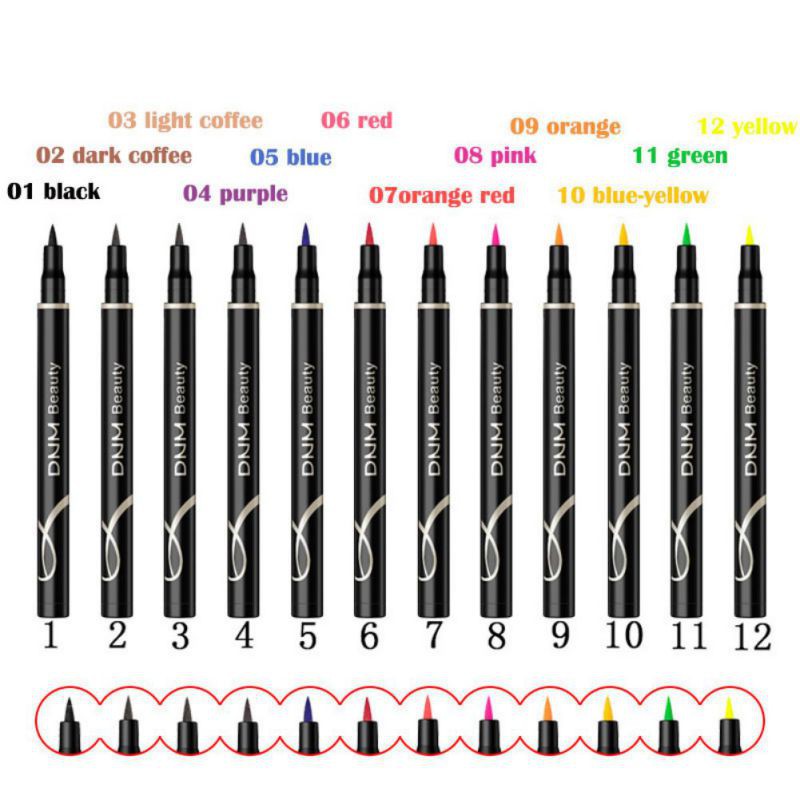 Bút kẻ mắt dạng lỏng kháng nước lâu trôi chống nhòe 12 màu lựa chọn | BigBuy360 - bigbuy360.vn