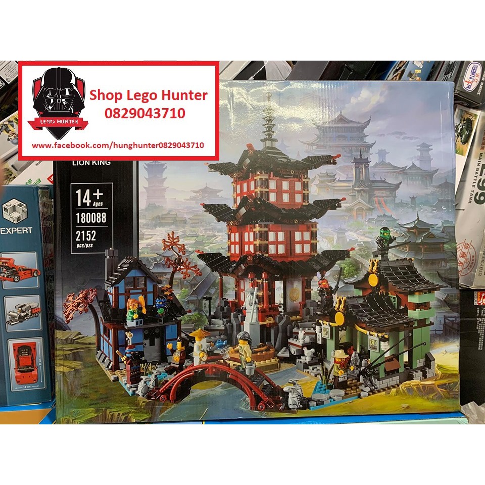 Xếp Hình Ninjago Lion King 180088 Bela 10427 Bộ lắp ráp Ngôi Đền Airjitzu