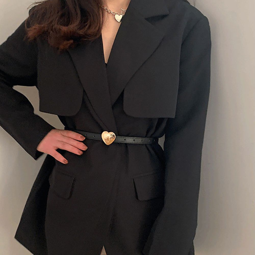 Thắt Lưng Da Pu Khóa Kim Loại Hình Trái Tim Nhiều Màu Tùy Chỉnh Thời Trang Sang Trọng Cho Nữ