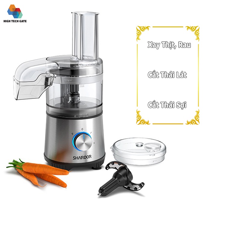 Máy Xay Thịt, Thái Lát, Bào Sợi Rau Củ, Thực Phẩm Fp818s Đa Chức Năng 3 In 1, Lưỡi Xay Và Đĩa Cắt Inox, 3 Tốc Độ Xay