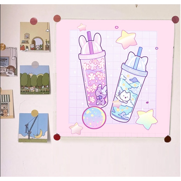 Tranh vải treo tường avocado TVTT3 quả bơ trà sữa yakult hoa cúc GD bò sữa 45x45cm