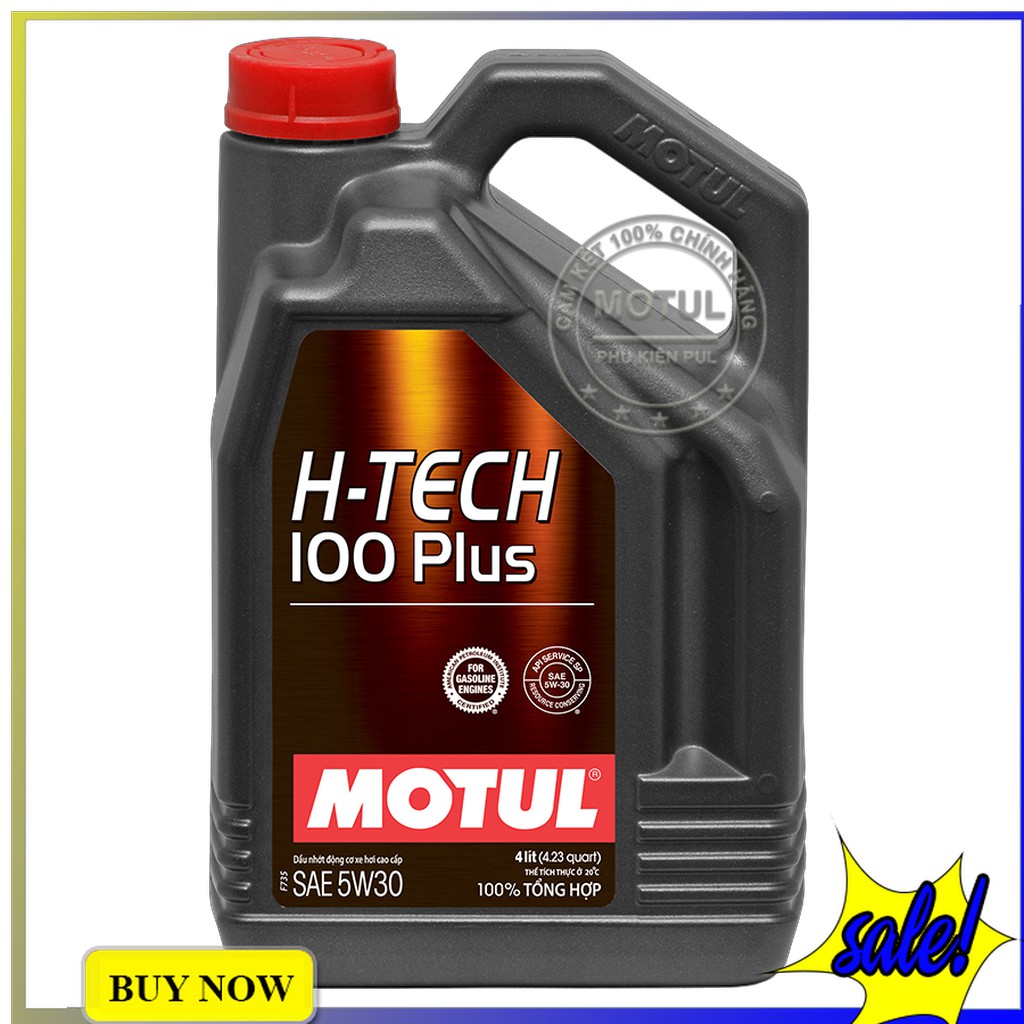 Nhớt Xe Hơi Motul Chính Hãng H-Tech 100 Plus 5W30 Bình 4 Lít