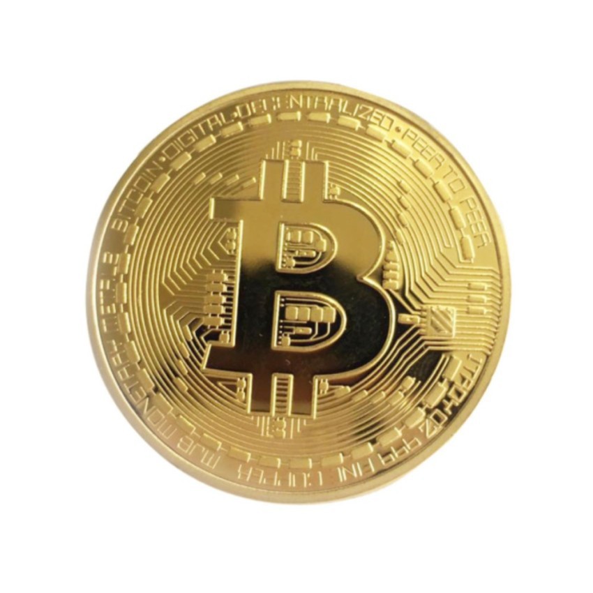 Đồng Xu Bitcoin Mạ Vàng 40mm Có Hộp Nhựa Kèm Theo H008