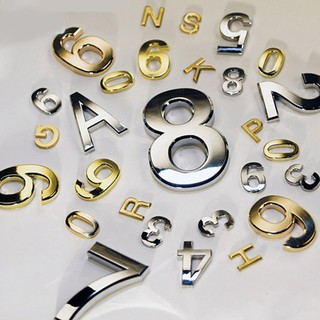 Số Inox Màu Vàng Bóng cao 10cm, chân cao 1cm