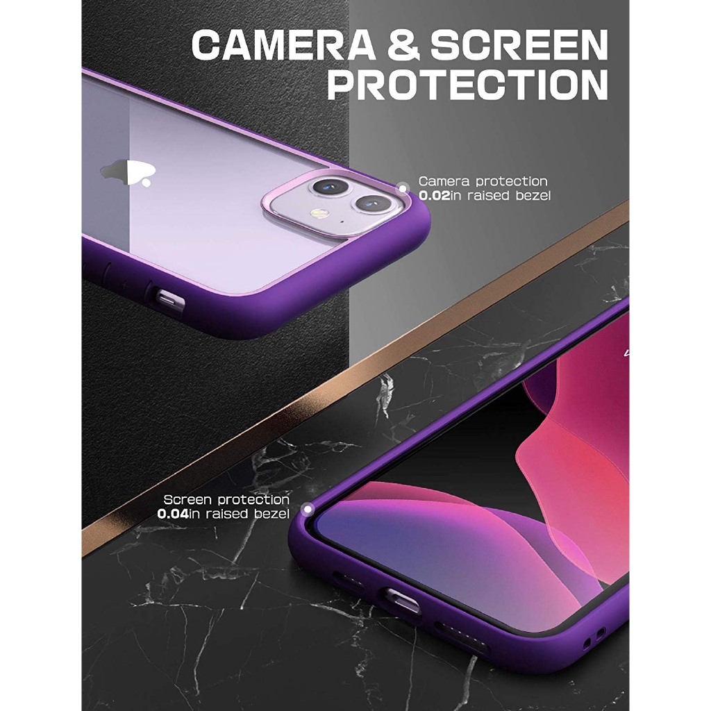 Ốp điện thoại SUPCASE hybrid trong suốt thiết kế cao cấp thích hợp cho iPhone 11 6.1 Inch