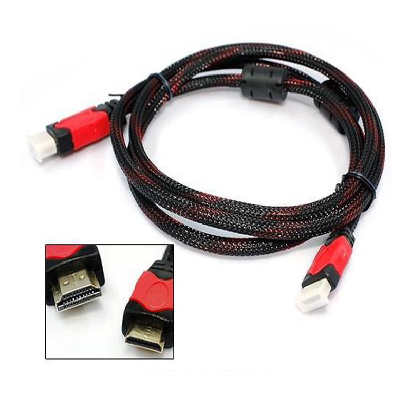 Cáp HDMI tròn bọc lưới đỏ đen 1M5-3M-5M