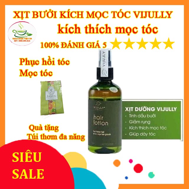 Tinh dầu bưởi Vijully giúp mọc tóc nhanh, dành cho người hay rụng tóc xịt là mọc