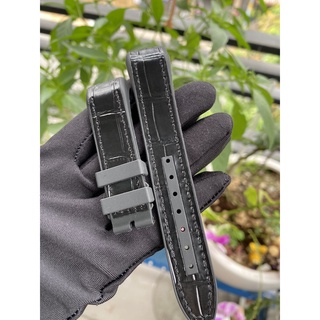 Dây da cao su màu đen dành cho đồng hồ franck muller v32 QZ cho nữ ( không kèm khóa cài)