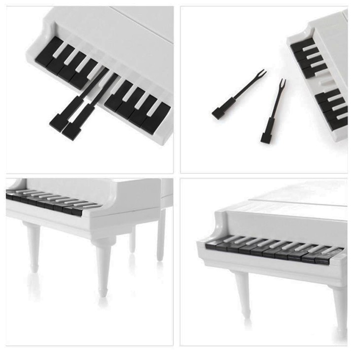 HCM - Đàn piano trang trí bàn bếp bàn khách kèm 10 nĩa trái cây độc đáo