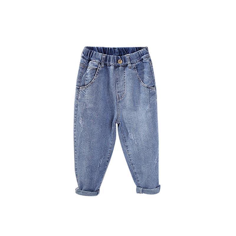 Quần Jean Dài Dáng Rộng Co Giãn Tốt Thiết Kế Mới Thời Trang Mùa Xuân Theo Phong Cách Hàn Quốc Dành Cho Bé Trai