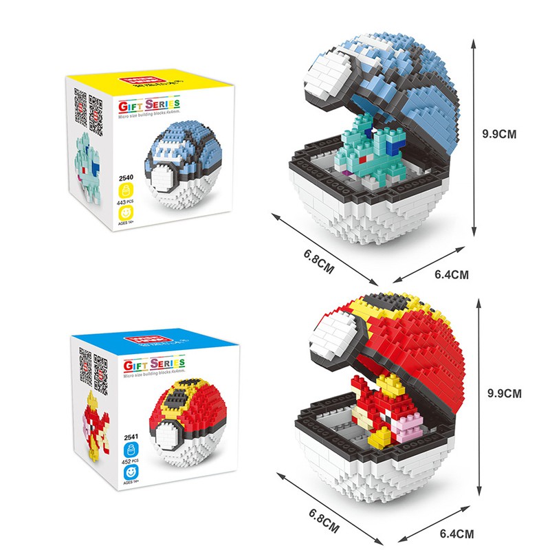 Bộ đồ chơi xếp hình quả bóng pokemon mini mới cho bé