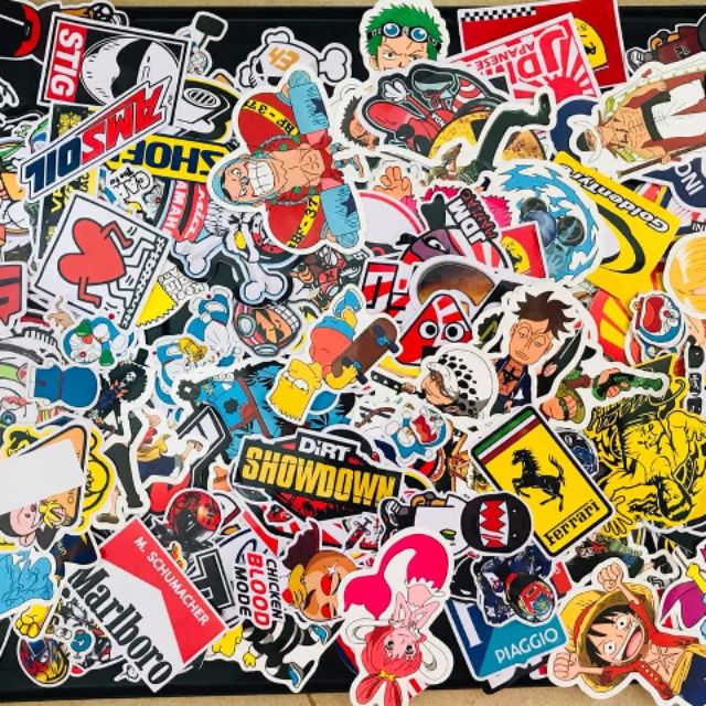Combo 100 miếng sticker không trùng lặp rẻ nhất shopee