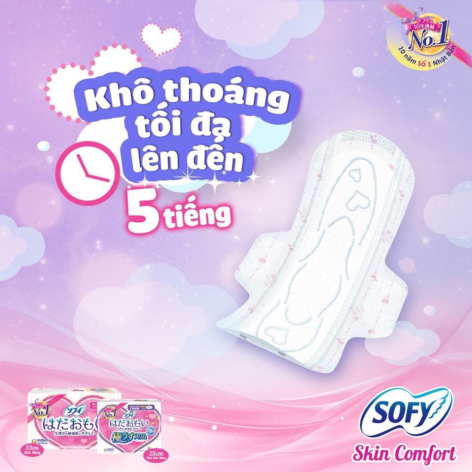 [Chính Hãng] Băng vệ sinh siêu mỏng mịn cho da Sofy Air Fit Slim 26cm cánh 08 miếng