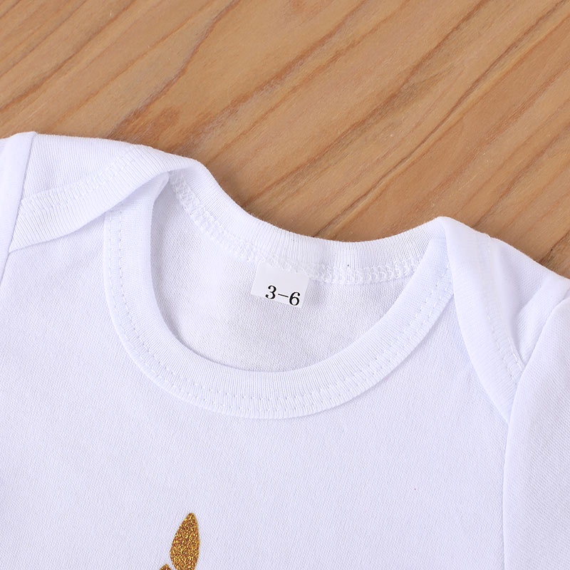 Combo bộ đồ bé gái 0-24 tháng tay ngắn Unicorn bodysuit váy set mùa hè thời trang cho bé trẻ em sơ sinh