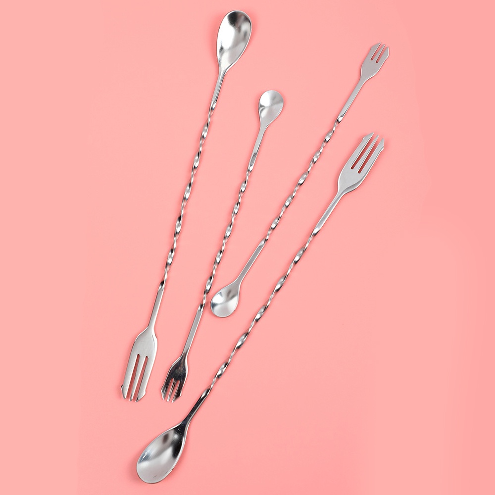 Thìa Khuấy - Đong 2 Đầu Pha Cocktail - Muỗng Khuấy Bar Spoon Inox Quầy Bar Inox 304 Cao Cấp Molangshop