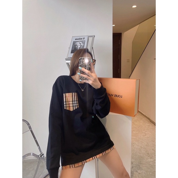 Áo thun nữ dài tay BURBERRY BBR hiện đại cao cấp