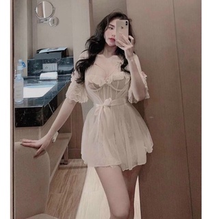 Set váy choàng von viền bèo ngực có bán lẻ