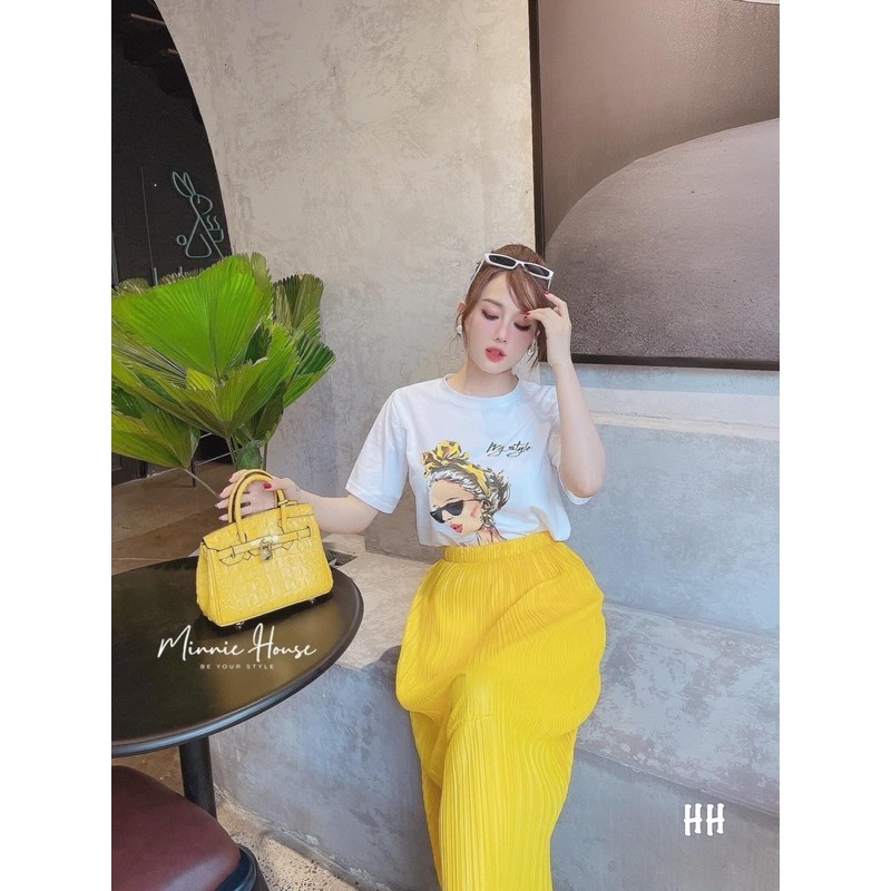 BỘ NỮ ÁO PHÔNG KÈM CHÂN VÁY XẾP LI | BigBuy360 - bigbuy360.vn