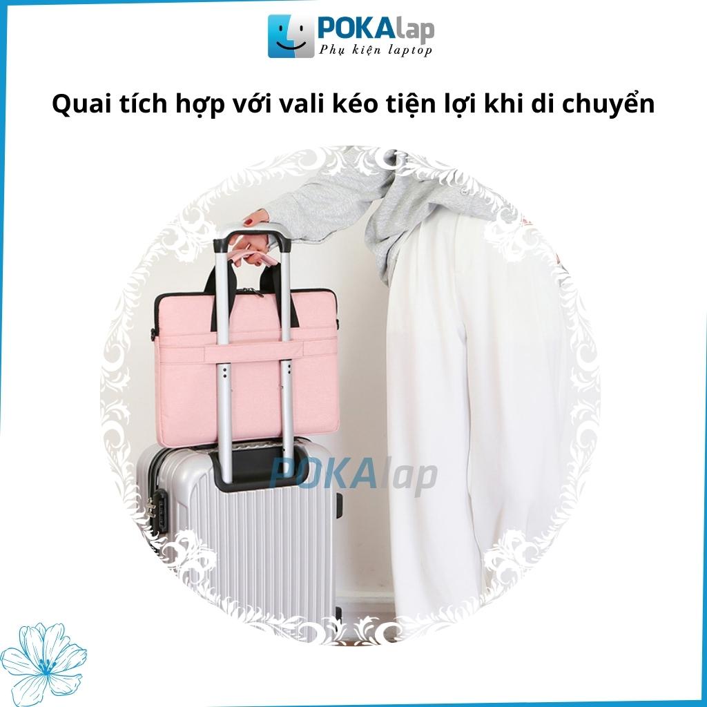 Túi xách chống sốc đựng laptop, macbook POKA10, 13 inch, 14 inch, 15.6 inch vải oxford cao cấp chống thấm nước - POKALAP