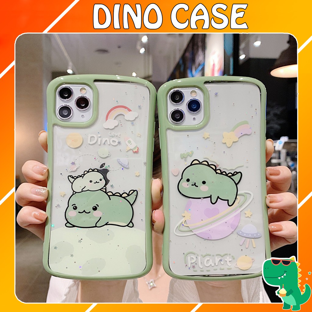 Ốp lưng iphone - Ốp iphone Kim tuyến Cong Dino-Khủng long 6/6s/6plus/6splus/ 7plus/ 8plus / x /xs /xs max /11 /11 promax