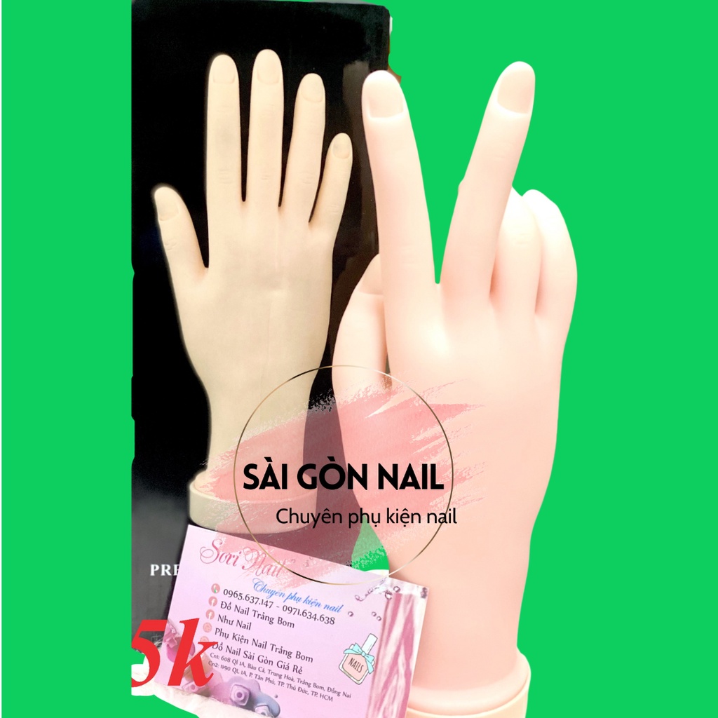 Bàn tay khớp học nail giả silicon - Khớp dẻo, linh hoạt