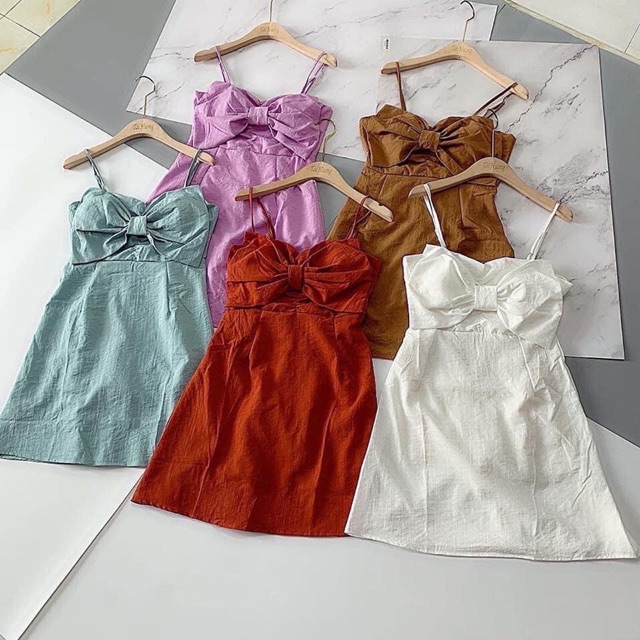 [ Mã FAMAYWA2 giảm 10K đơn 50K] VÁY 2 DÂY NƠ NGỰC DÁNG A | BigBuy360 - bigbuy360.vn