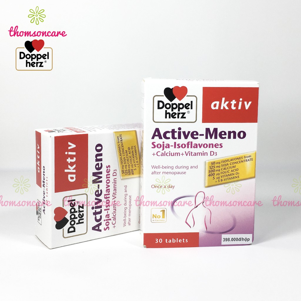 Bố sung nội tiết tố nữ Active Meno - Nhập khẩu từ Doppelherz Aktiv Đức, tăng sinh lý nữ từ mầm đậu nành, canxi