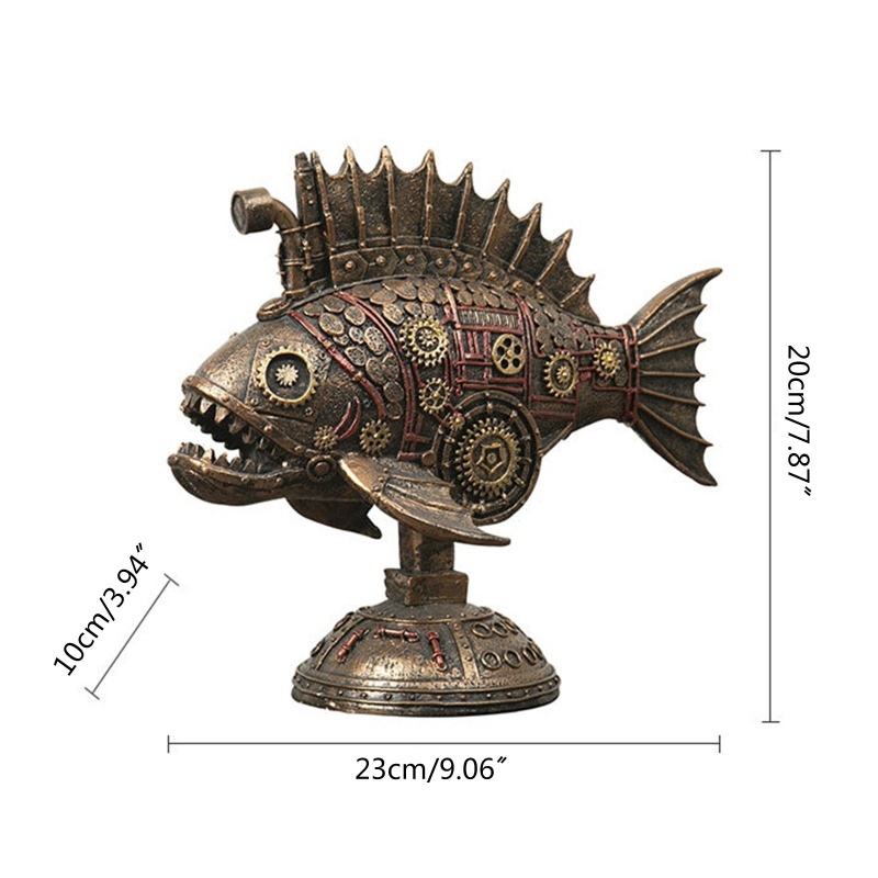 Tượng Cá Bánh Răng Nghệ Thuật Thủ Công Để Bàn Trang Trí