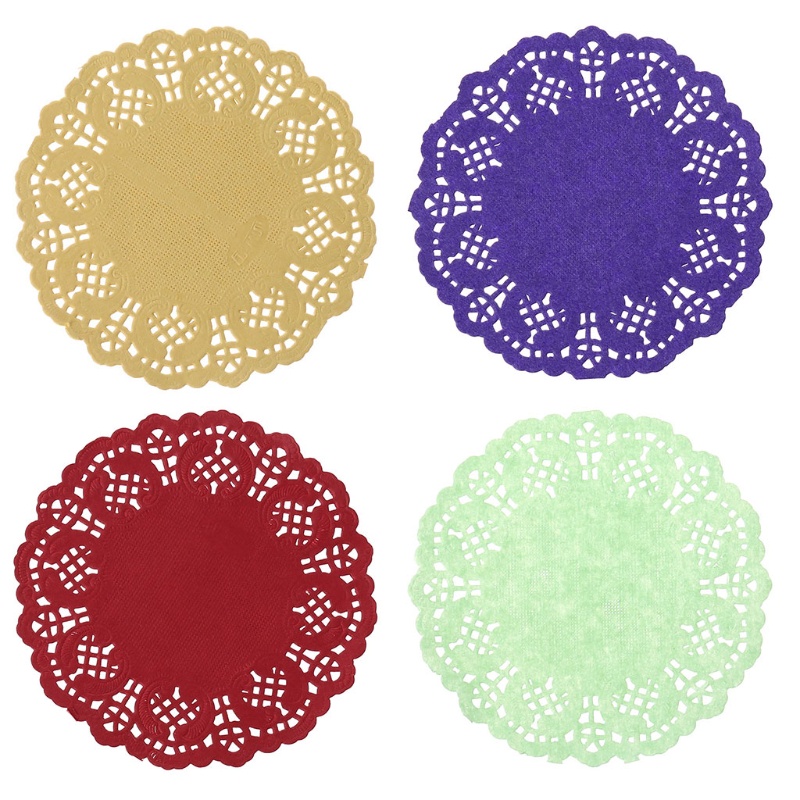 Colorful Lace Paper Mats Coasters Placemats Wedding Events Party Table