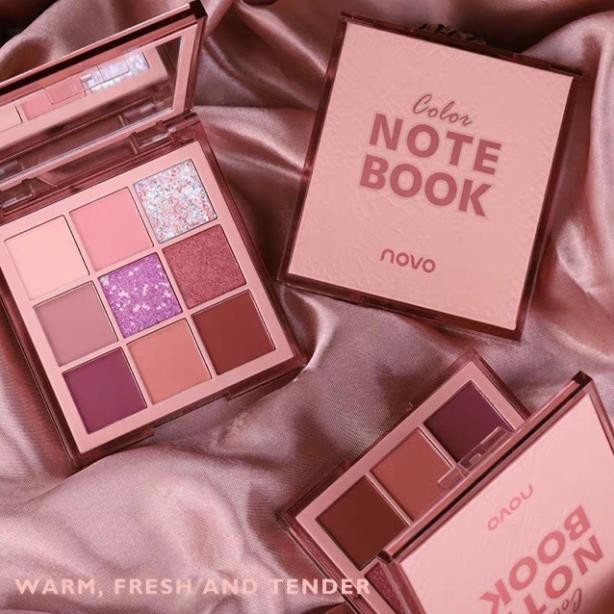NOVO - Bảng phấn mắt 9 màu Notebook tone hồng cam đào trendy | BigBuy360 - bigbuy360.vn