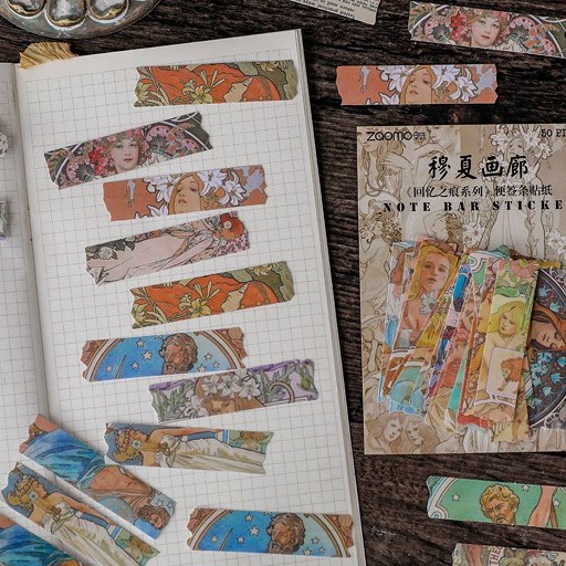Gói 50 Nhãn dán Note bar Sticker Phong Cách Tranh Vẽ Hoạt Hình ST176