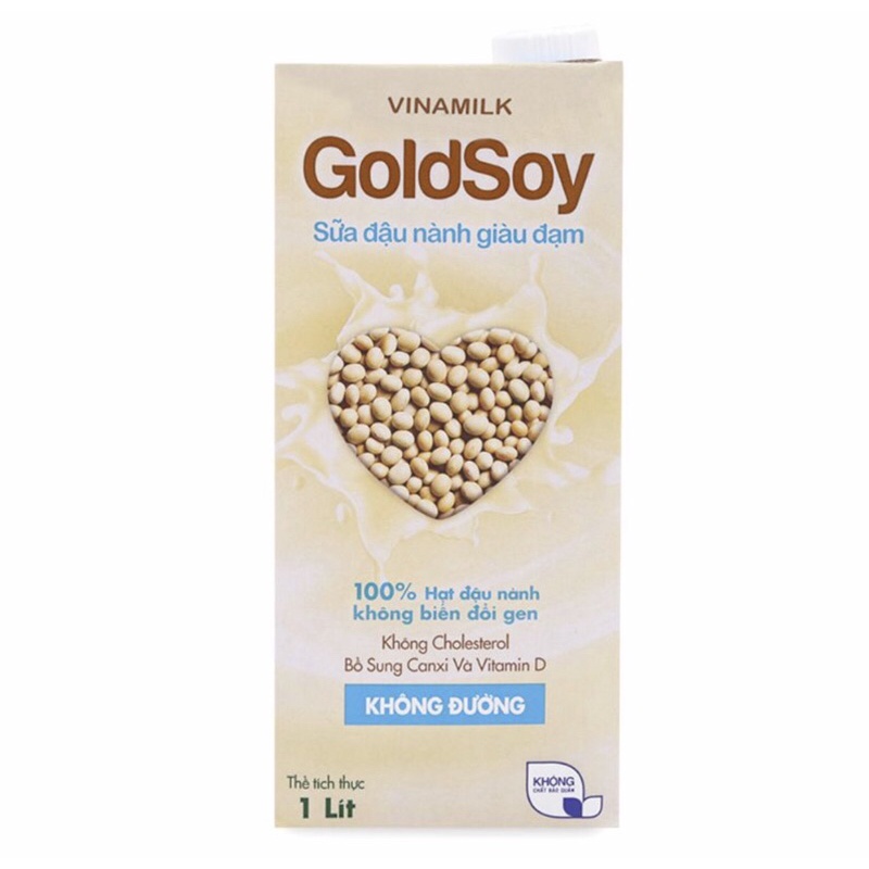 Sữa Đậu Nành GoldSoy Giàu Đạm Không Đường Hộp 1L