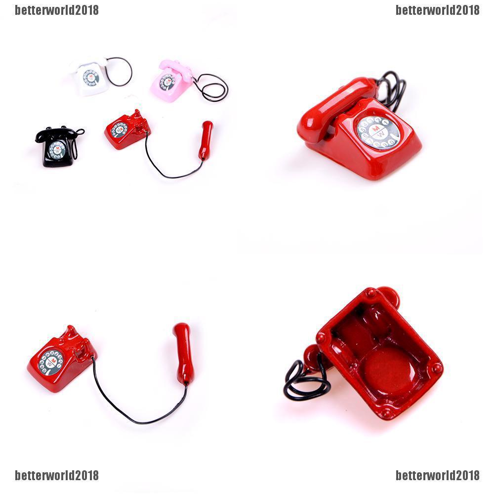 Mô Hình Điện Thoại Để Bàn Độc Đáo Cho Nhà Búp Bê Tỉ Lệ 1: 12