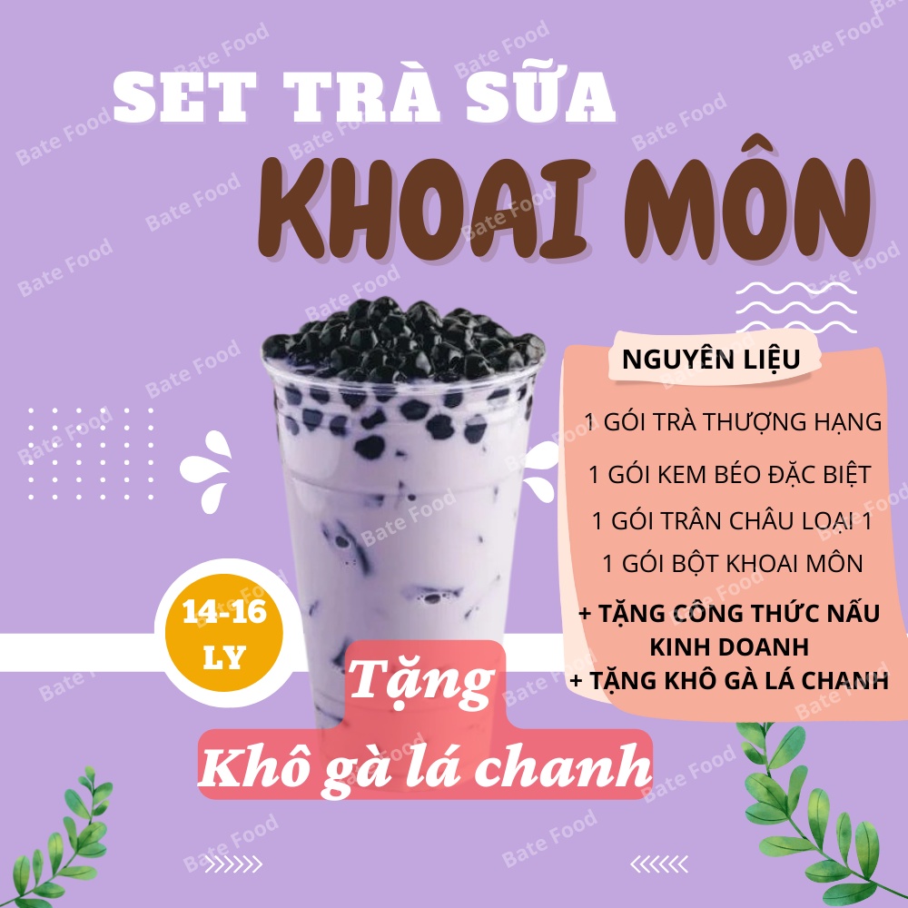 Set Nguyên Liệu Trà Sữa Phúc Long, Matcha, Socola, Khoai Môn Siêu Ngon Thành Phẩm 14-16ly