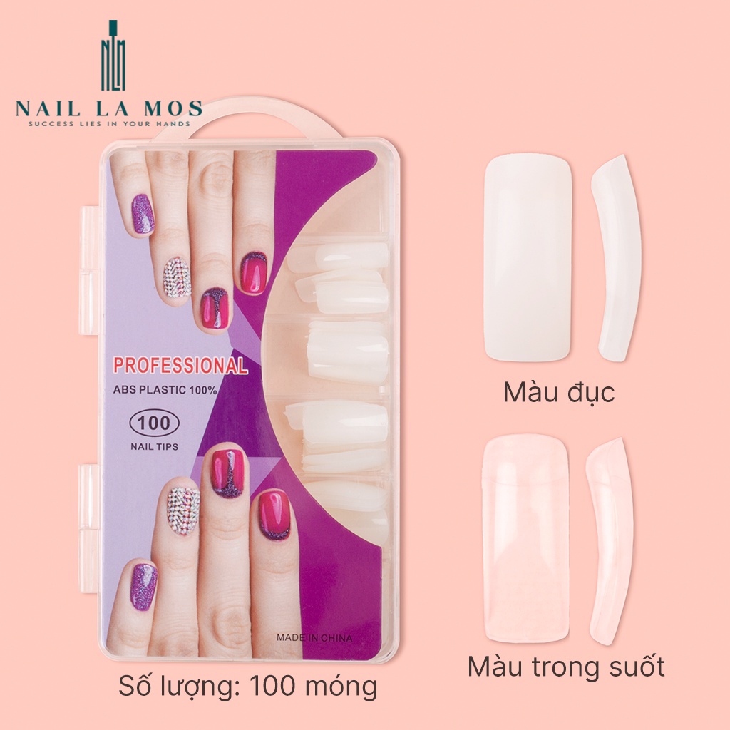 Hộp 100 móng típ, móng úp kiểu Pháp - Set 100 móng giả cao cấp phom chuẩn đẹp