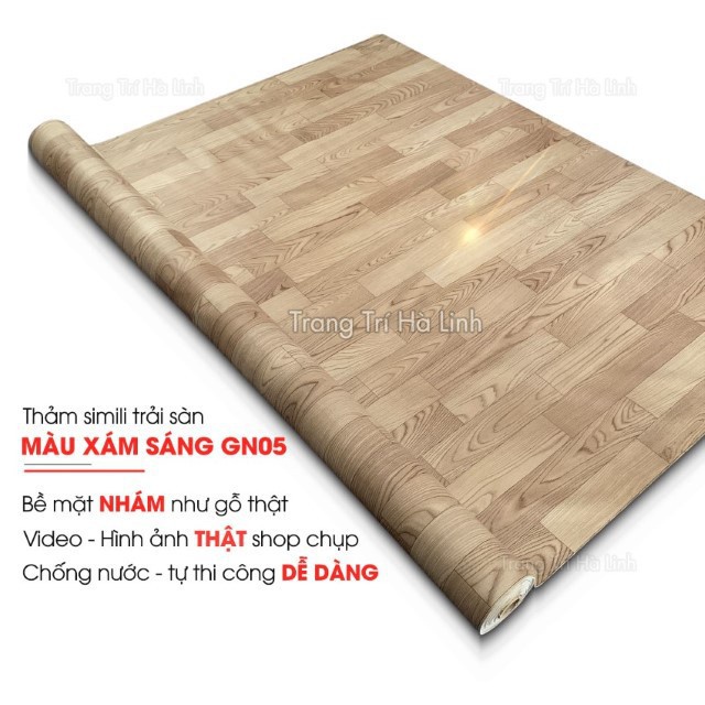 Simili trải sàn vân gỗ nhám PVC , thảm nhựa dán sàn giả gỗ nhiều màu đẹp trải phòng ngủ, phòng khách, kho hàng