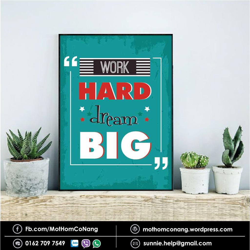 Tranh gỗ WORK HARD DREAM BIG - mẫu 1